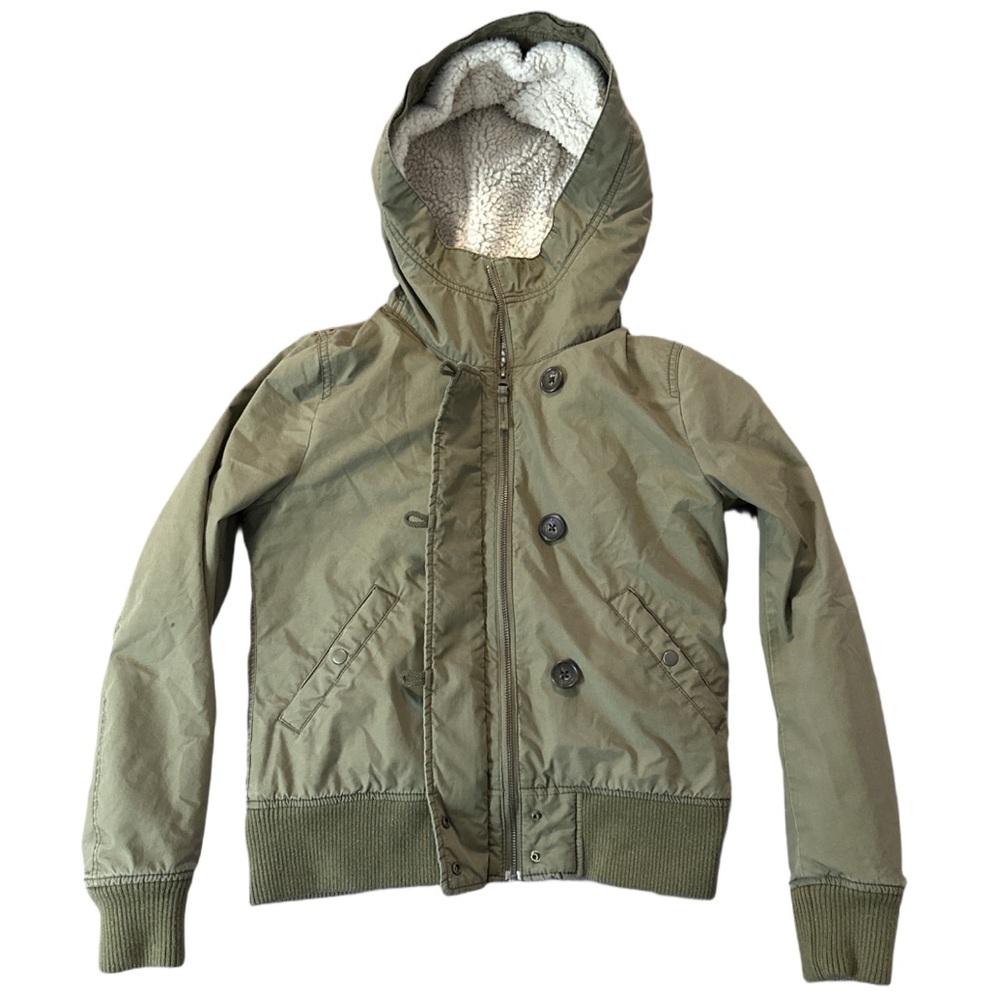 UNIQLO women's bomber jacket with removable sherpa lining, small.